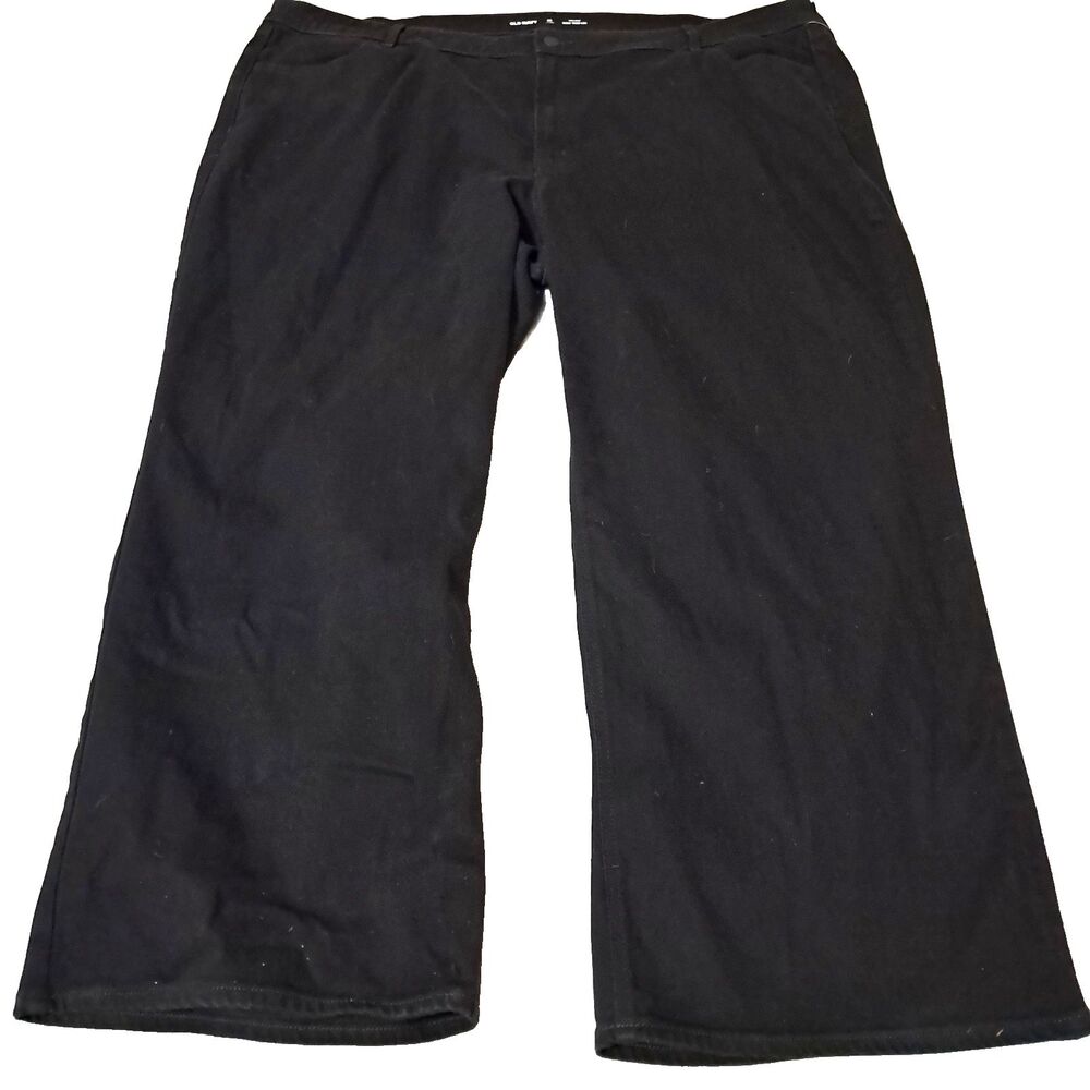 Old Navy Wow High Rise Womens Wide Leg Black Jeans Size 26 Short Denim New - Picture 1 of 15
